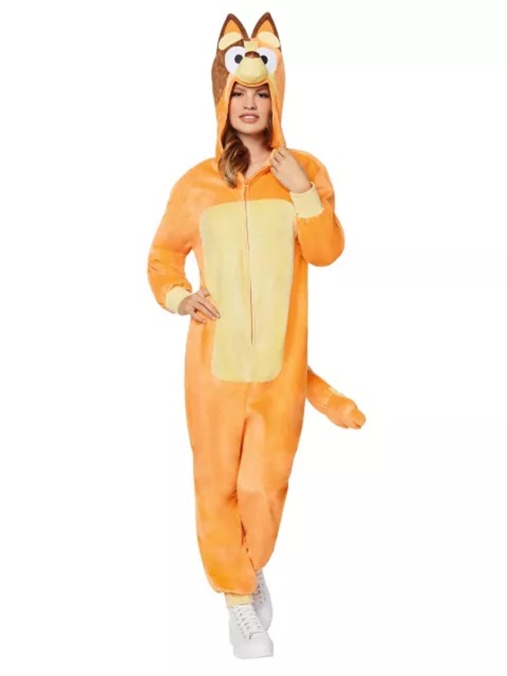 Bluey Cartoon Character Chilli Orange Fox Adult Costume Onesie S/M